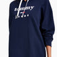 Vestido com capuz e logotipo Tommy Jeans feminino azul tamanho grande