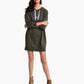 Vestido com capuz e logotipo Tommy Jeans feminino, verde, tamanho médio