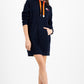 Vestido com capuz Tommy Jeans feminino, azul, tamanho pequeno