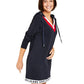 Vestido moletom com capuz feminino Tommy Jeans vermelho tamanho grande
