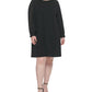 Vestido de crepe Tommy Hilfiger Scuba feminino, preto, tamanho 22W