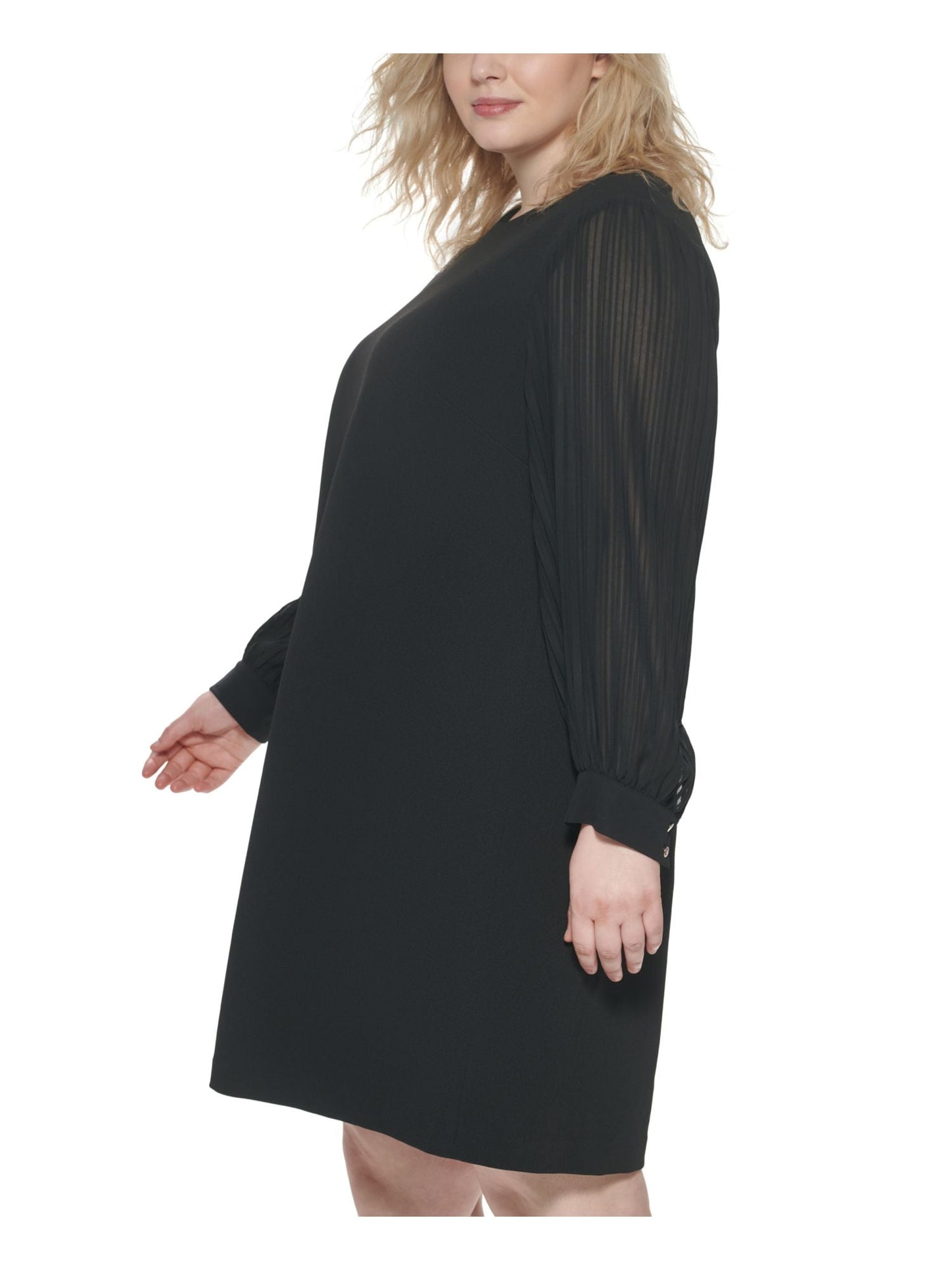Vestido de crepe feminino Tommy Hilfiger Scuba, preto, tamanho 18W