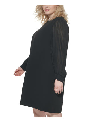 Vestido de crepe feminino Tommy Hilfiger Scuba, preto, tamanho 18W