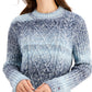 Tommy Hilfiger Suéter Feminino de Malha com Decote Redondo e Manga Longa Azul Tamanho Médio
