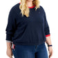 Moletom Tommy Hilfiger Feminino com Laços Laterais Azul Tamanho 3X