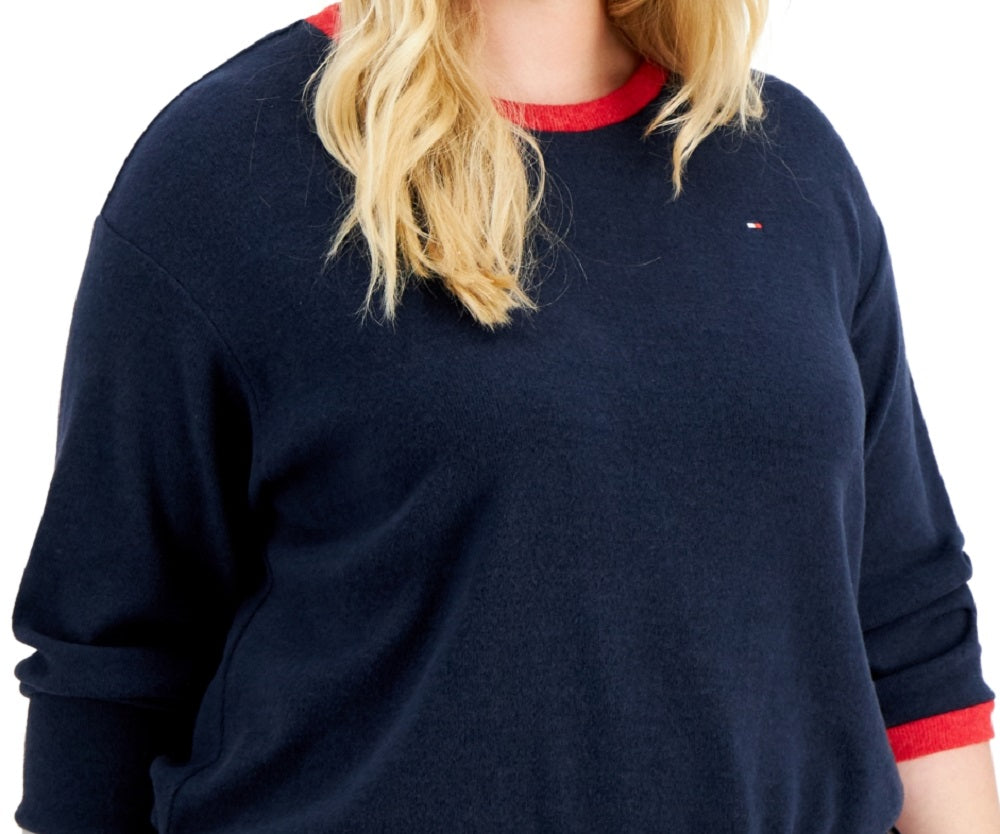 Moletom Tommy Hilfiger Feminino com Laços Laterais Azul Tamanho 3X