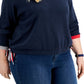 Moletom Tommy Hilfiger Feminino com Laços Laterais Azul Tamanho 3X