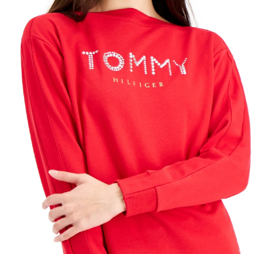 Tommy Hilfiger Moletom Feminino Confortável e Aconchegante Vermelho Tamanho P