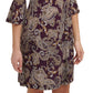 Vestido feminino Tommy Hilfiger com estampa Paisley e manga sino, roxo, tamanho 12