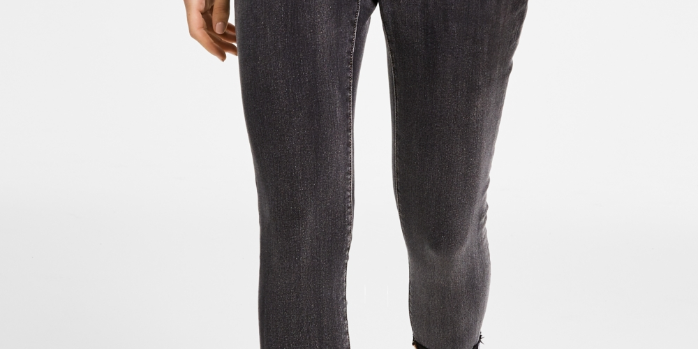 Calça Jeans Skinny Tommy Jeans Feminina Cintura Média com Punho Cinza Tamanho P