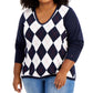 Suéter Tommy Hilfiger Feminino Algodão Argyle Azul Tamanho 0X