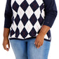 Suéter Tommy Hilfiger Feminino Algodão Argyle Azul Tamanho 0X