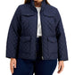 Jaqueta acolchoada com logo Tommy Hilfiger feminina, azul, tamanho 2X