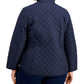 Jaqueta acolchoada com logo Tommy Hilfiger feminina, azul, tamanho 2X