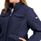 Jaqueta acolchoada com logo Tommy Hilfiger feminina, azul, tamanho 2X