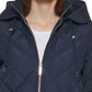 Casaco acolchoado com capuz feminino Tommy Hilfiger azul tamanho grande