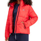 Jaqueta acolchoada feminina Tommy Hilfiger Sport Thumbhole Cuff vermelha tamanho X-G