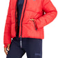 Jaqueta acolchoada feminina Tommy Hilfiger Sport Thumbhole Cuff vermelha tamanho X-G