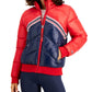 Jaqueta acolchoada feminina Tommy Hilfiger Sport Colorblocked vermelha tamanho XXG