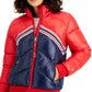 Jaqueta acolchoada feminina Tommy Hilfiger Sport Colorblocked vermelha tamanho pequeno