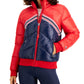 Jaqueta acolchoada feminina Tommy Hilfiger Sport Colorblocked vermelha tamanho pequeno