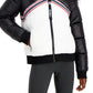 Jaqueta acolchoada feminina Tommy Hilfiger Sport Colorblocked preta tamanho X-S
