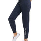 Calça de moletom feminina Tommy Hilfiger com logotipo bordado, em malha lisa, azul, tamanho X-S