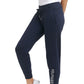 Calça de moletom feminina Tommy Hilfiger com logotipo bordado, em malha lisa, azul, tamanho X-S