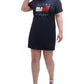 Vestido curto com estampa de logotipo Tommy Hilfiger feminino, manga curta, azul, tamanho 2X