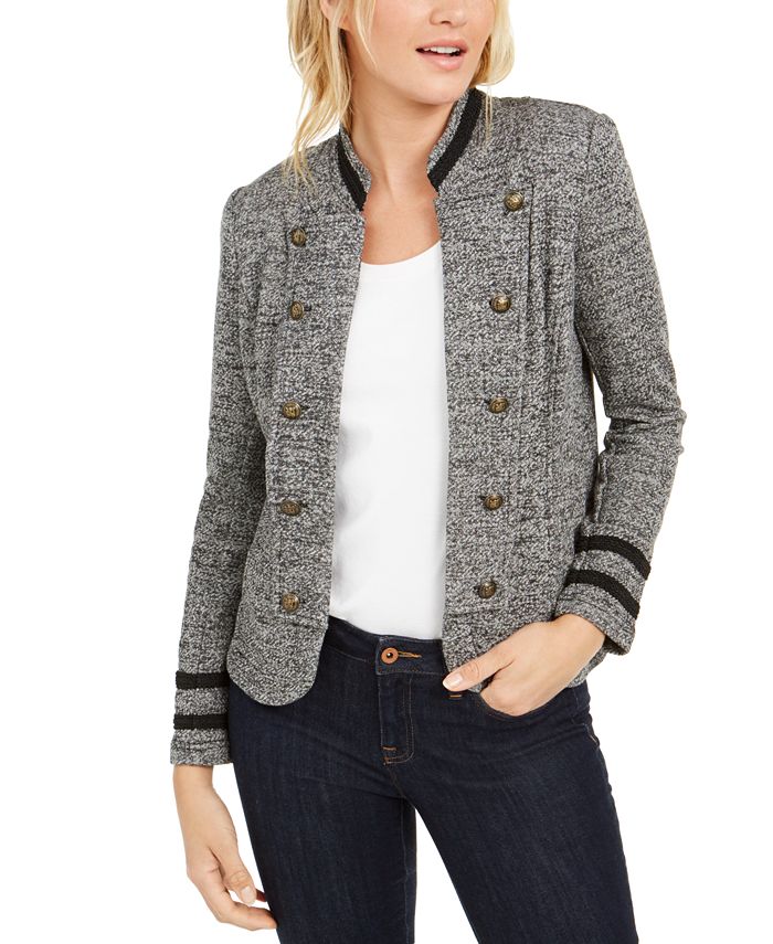 Jaqueta militar feminina Tommy Hilfiger cinza tamanho X-S