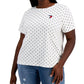 Camiseta Tommy Hilfiger Feminina Bordada com Logotipo de Coração Branca Tamanho 2X