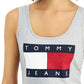Tommy Jeans Feminino Sem Mangas Decote Redondo Body Terno Top Cinza Tamanho X-G