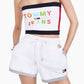 Tommy Jeans Feminino Fused Logo Bandeau Top Vermelho Tamanho Grande
