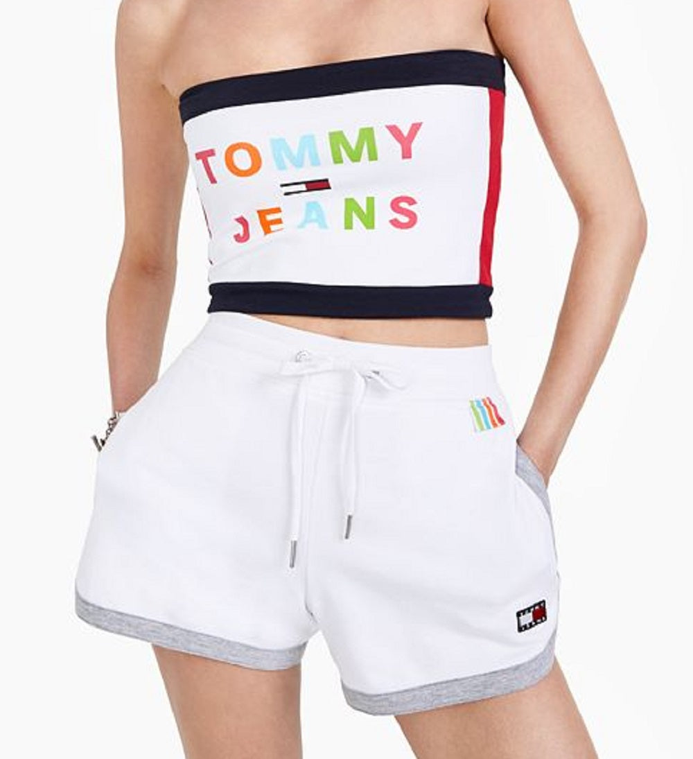 Tommy Jeans Feminino Fused Logo Bandeau Top Vermelho Tamanho Grande