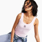 Tommy Jeans Regata Feminina Canelada Rosa Tamanho X-G