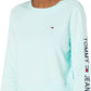Tommy Jeans Moletom Feminino com Logo e Manga Azul, Tamanho Médio