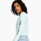Tommy Jeans Moletom Feminino com Logo e Manga Azul Tamanho XS