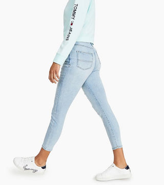 Tommy Jeans Moletom Feminino com Logo e Manga Azul Tamanho XS