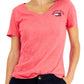 Camiseta Tommy Jeans Feminina de Algodão com Gola V e Logotipo, Vermelha, Tamanho Grande