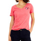 Camiseta Tommy Jeans Feminina de Algodão com Gola V e Logotipo, Vermelha, Tamanho Grande