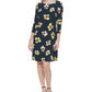 Vestido feminino Tommy Hilfiger com estampa floral, azul, tamanho 12