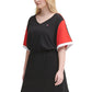 Vestido tênis feminino Tommy Hilfiger com logo colorblock, preto, tamanho 2X