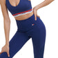 Sutiã esportivo de baixo impacto Tommy Hilfiger feminino com faixa e logotipo, azul, tamanho pequeno