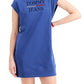 Vestido Tommy Jeans Feminino Manga Curta Logo Azul Tamanho X-G