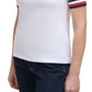 Tommy Hilfiger Blusa Feminina Gola Redonda Ombros Vazados Branca Tamanho P