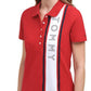 Polo Tommy Hilfiger com logotipo feminino, vermelho, tamanho grande