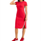 Vestido longo listrado feminino Tommy Jeans, vermelho, tamanho X-S