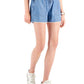 Tommy Jeans Feminino Chambray Cordão Recortado Shorts Azul Tamanho X-G