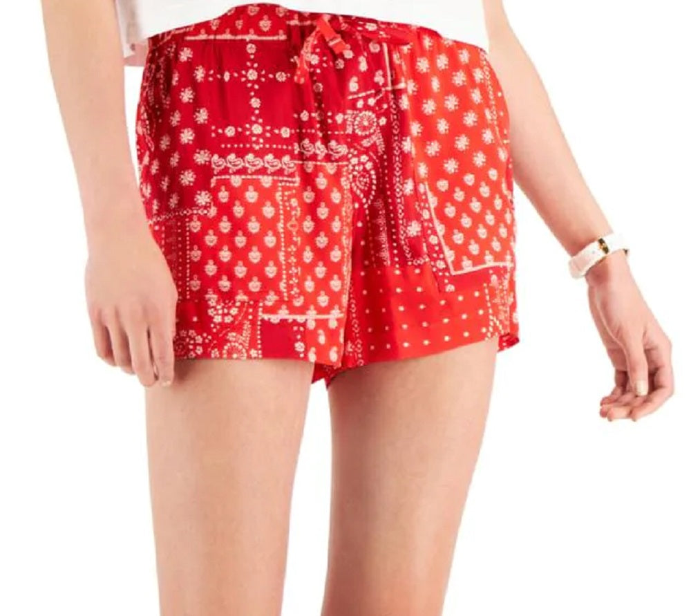 Tommy Jeans feminino bandana tecido paisley vestido shorts vermelho tamanho grande