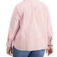 Blusa Tommy Hilfiger Feminina com Botões em Xadrez Rosa Tamanho 2X